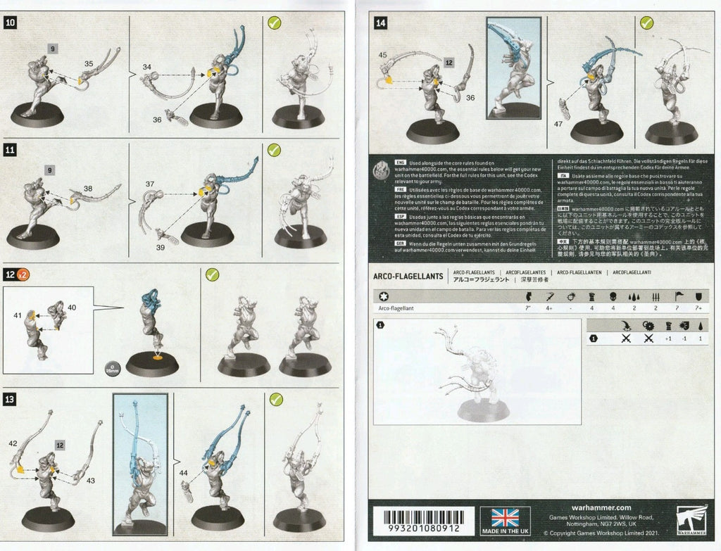 Warhammer 40K Adepta Sororitas - 5 Arco Flagellants, NEW