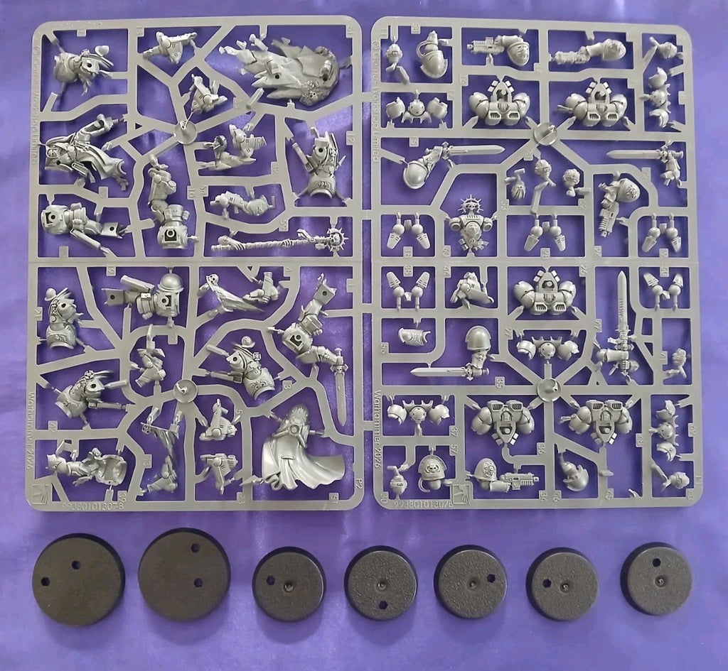Warhammer 40k ARMAGEDDON, Space Marines Librarian, Chaplain + 5 Vanguard, NEW