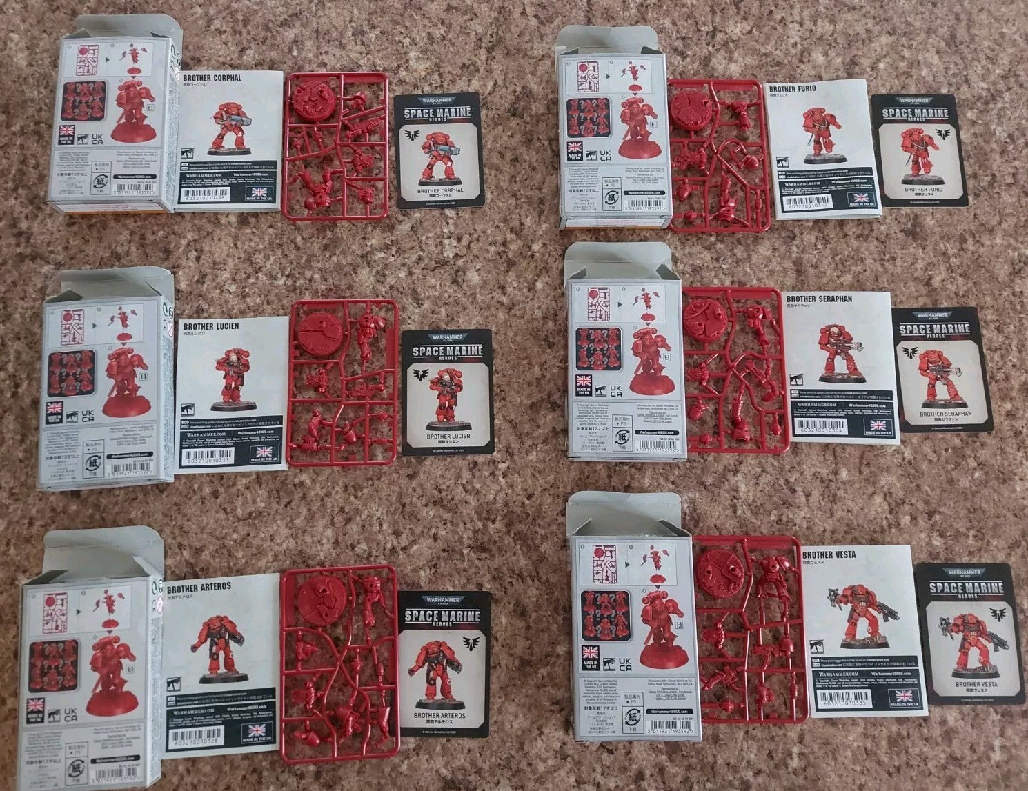 Space Marine Hero Series Blood Angels Collection 2 - Complete Set 6 Models , NEW