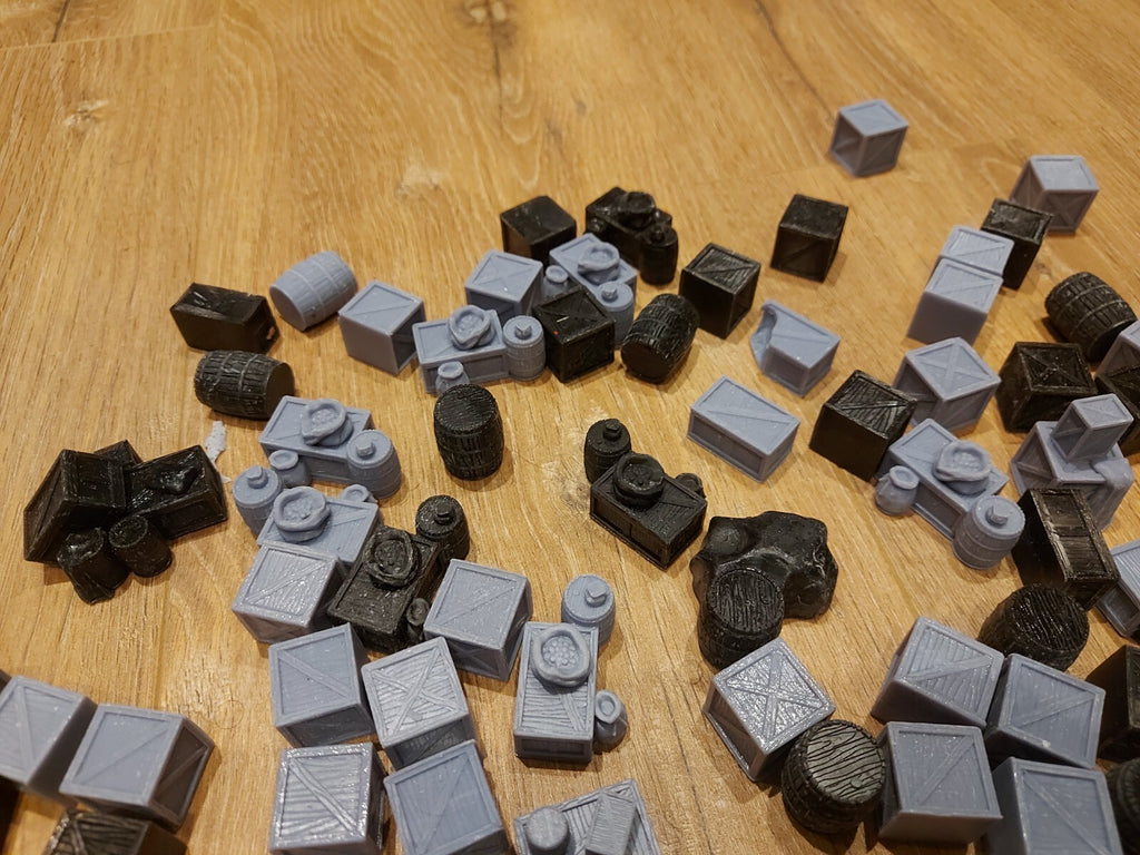 Job Lot Of Quality Wargame Scenary Crates And Barrels, Some Misprints