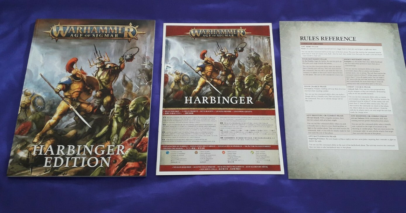 Warhammer Age Of Sigmar Booklet and Data from Harbringer Edition, NEW