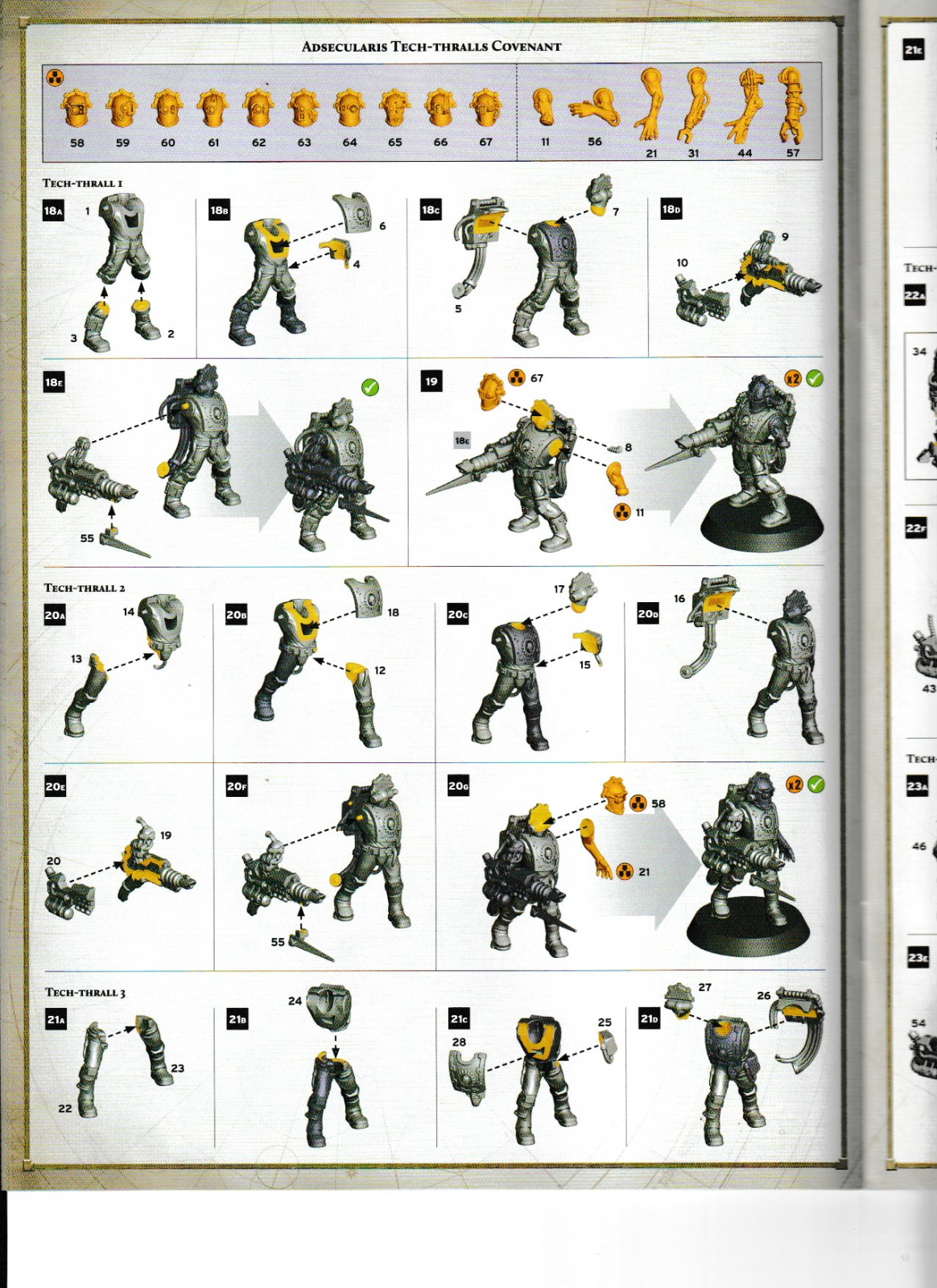 Warhammer Horus Heresy - Adeptus Mechanicus - 5 Adsecularis Tech-thralls, NEW