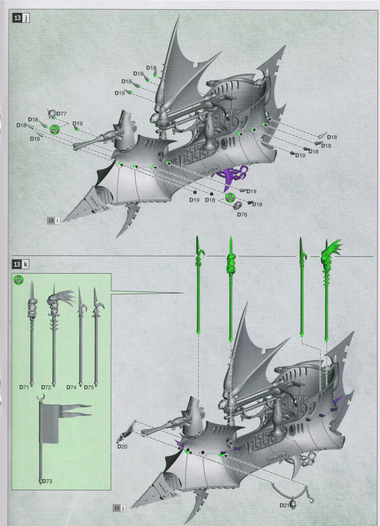 Drukhari Raider - Warhammer 40K ( Dark Eldar ) flying vehicle, NEW