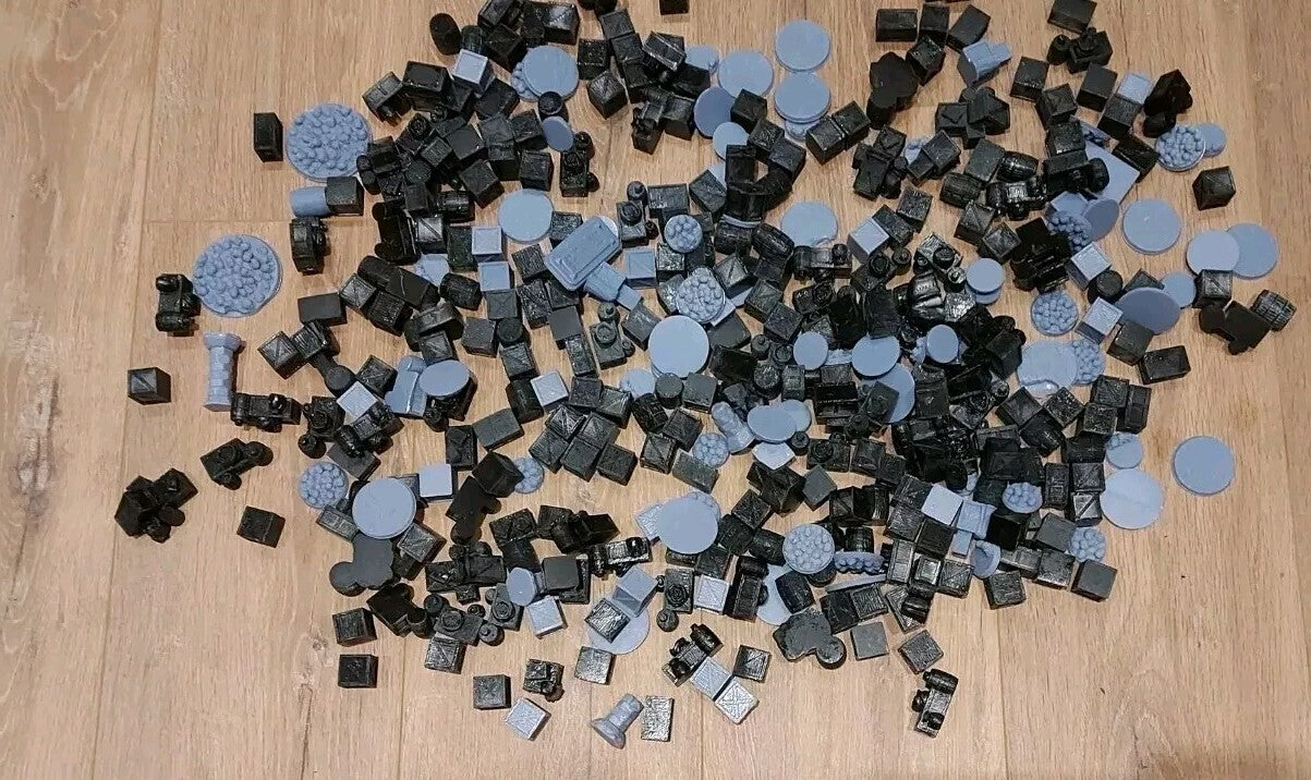 Big Job Lot Of 3D Prints Of Wargame Scenary Barrels & Crates, B Grade / Misprint