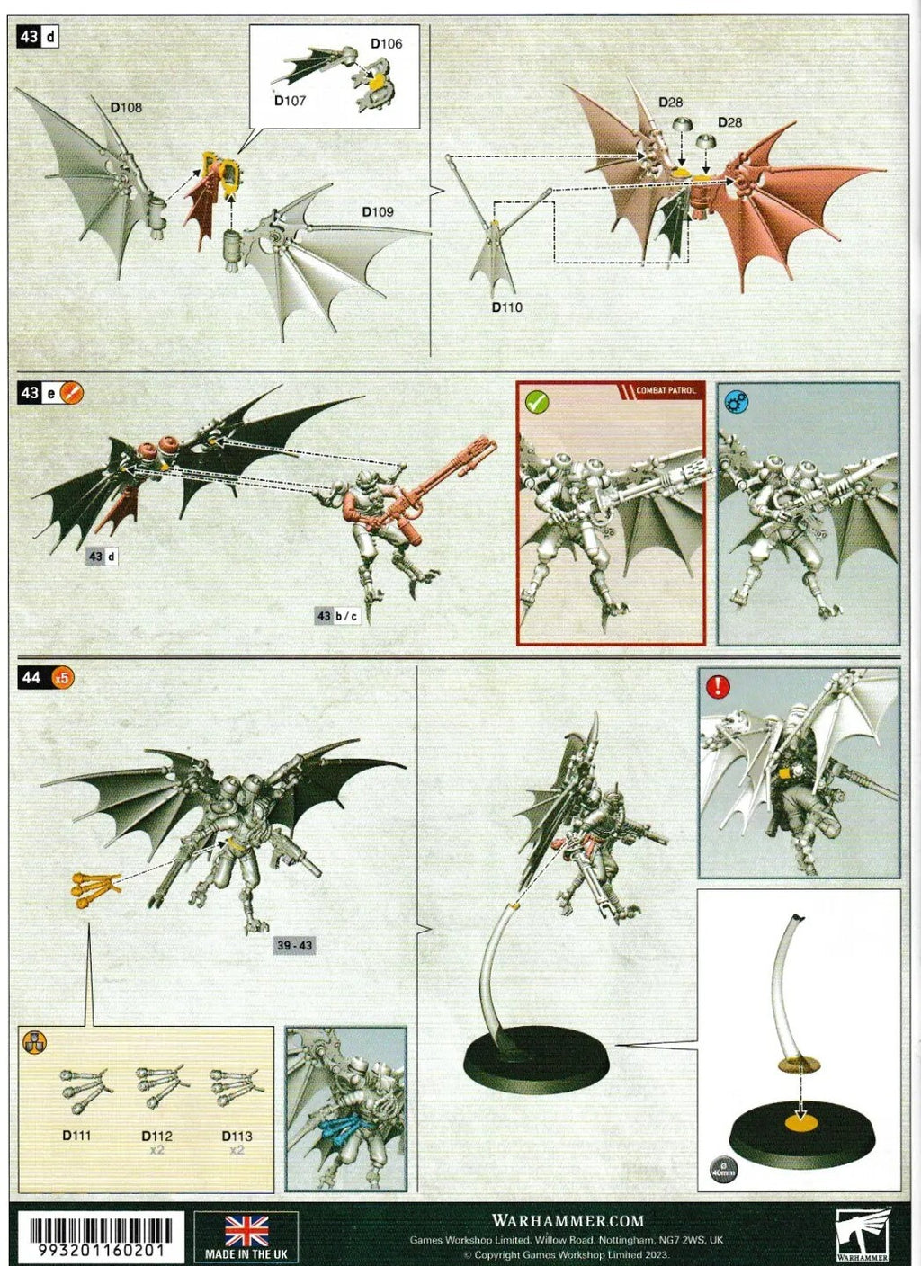 Warhammer 40K - Adeptus Mechanicus - Pteraxii Unit ( 5 models ), NEW