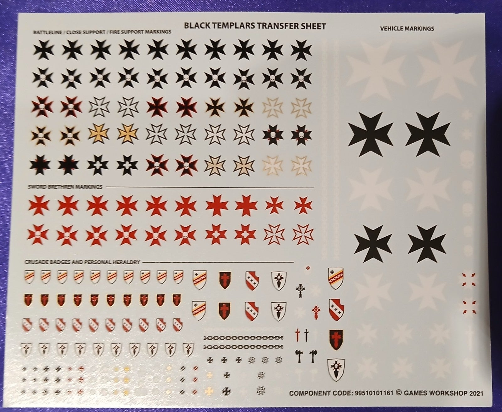 Warhammer 40k Black Templars - NEW Transfer Sheet 2025