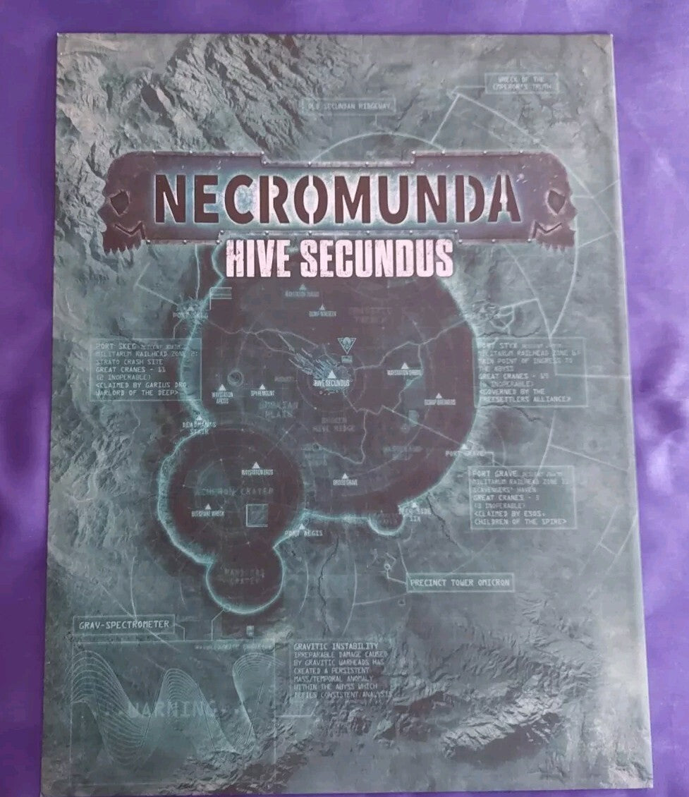 Necromunda - Hive Secundus - 2 Double sided Paper Game Mats , NEW (Sealed)
