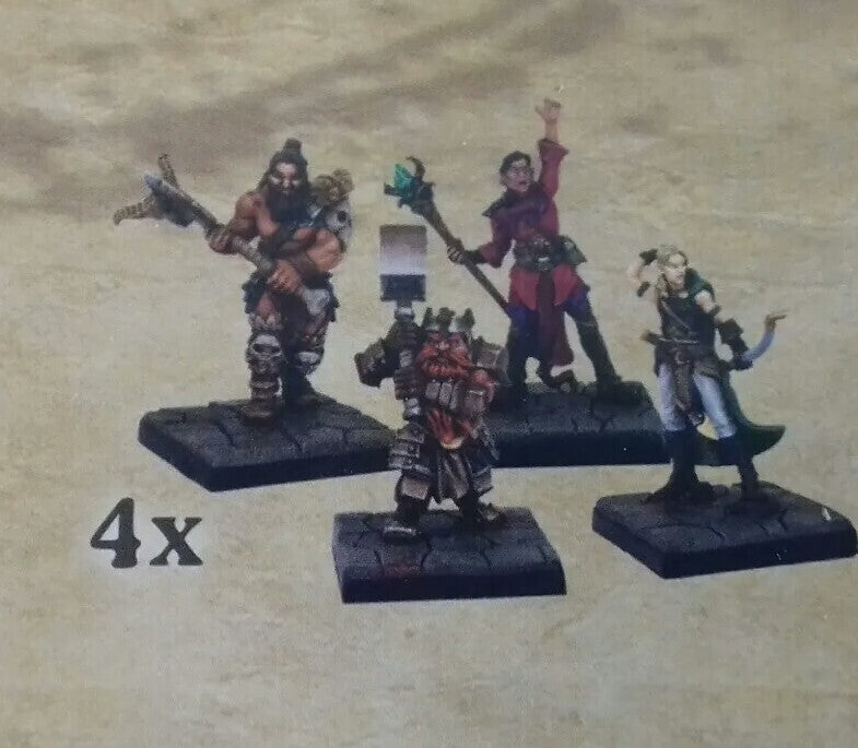 Mantic Fantasy Wargame Dungeon Master Starter Heros x4, NEW