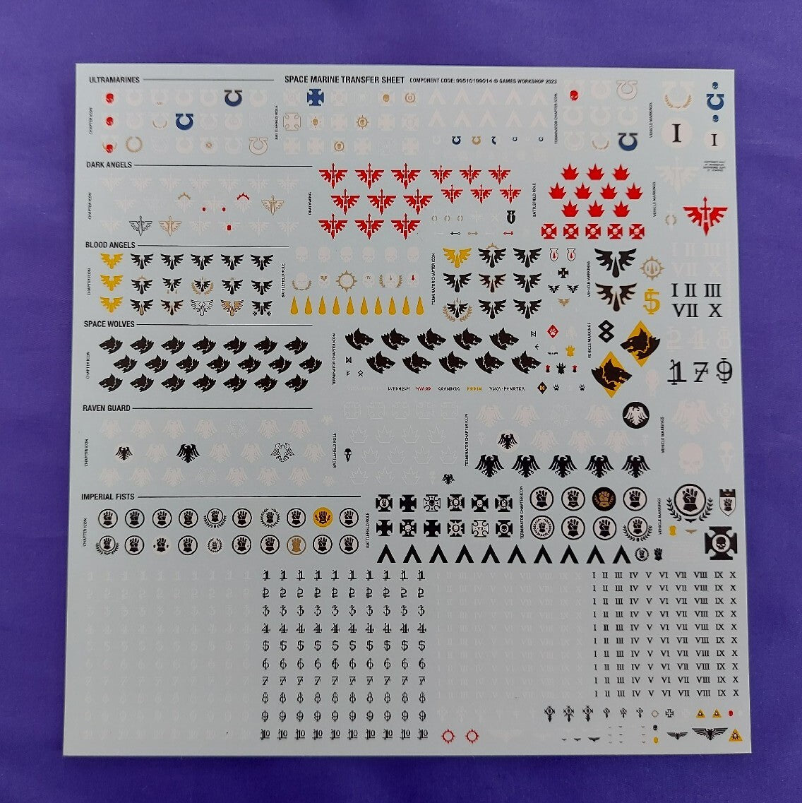 Warhammer 40k Leviathan Space Marines transfers sheet ALL CHAPTERS 2023, NEW