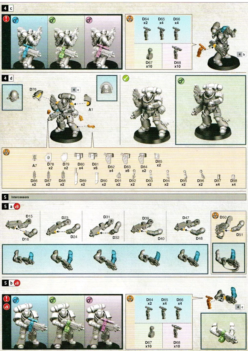 Warhammer 40K - Primaris Space Marines Intercessors squad (5 Models), NEW