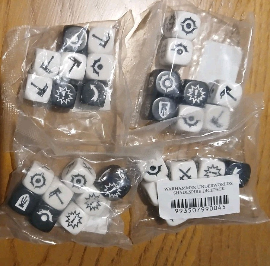 Warhammer Underworlds 4 x Shadespire Dicepack, NEW Sealed
