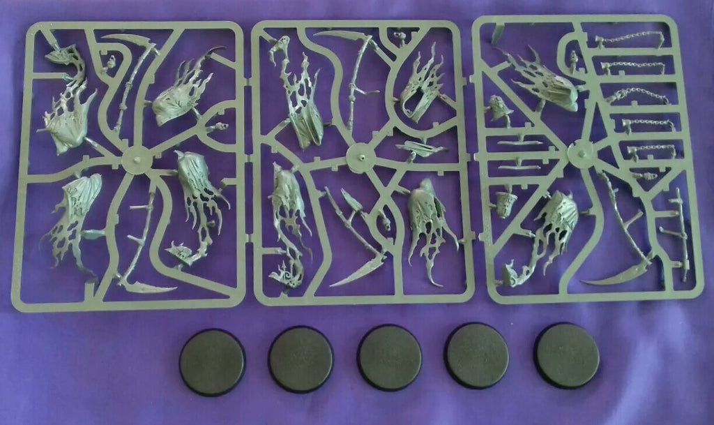 Warhammer - Age Of Sigmar - Nighthaunt 5 Grimghast Reapers (grey sprues), NEW