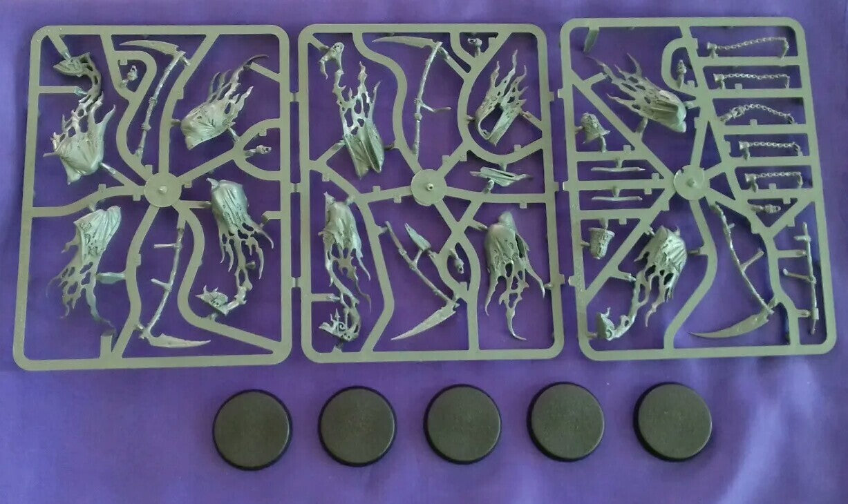 Warhammer - Age Of Sigmar - Nighthaunt 5 Grimghast Reapers (grey sprues), NEW