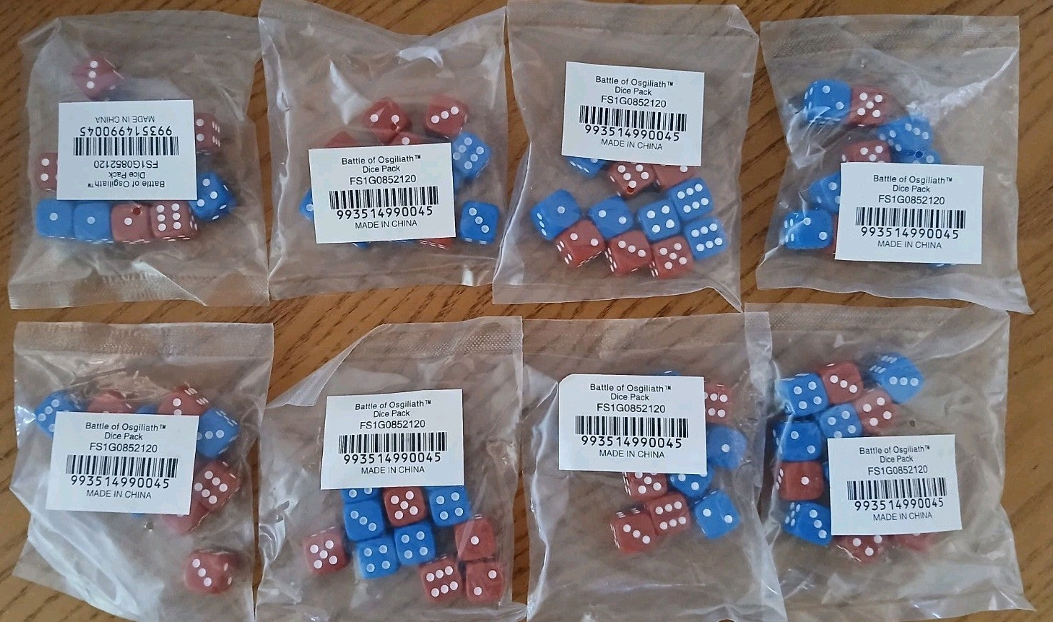 Lord Of The Rings - Battle Of Osgilath 8 x Dice Sets, NEW