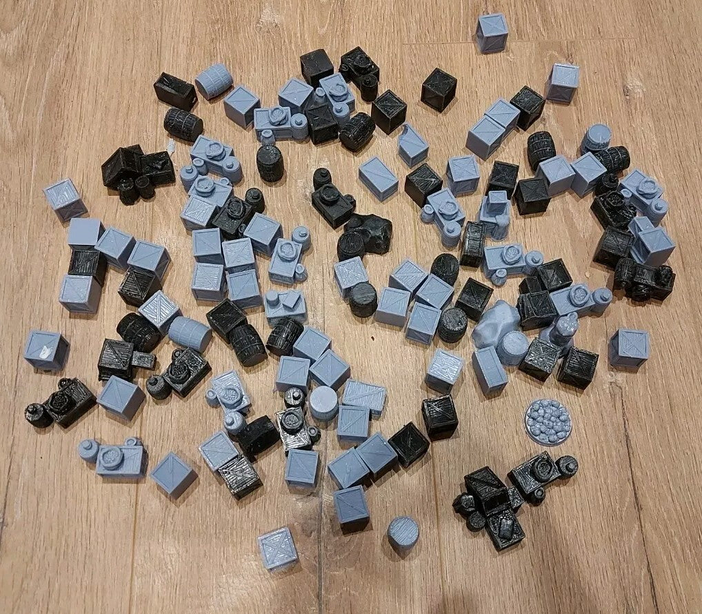Job Lot Of Quality Wargame Scenary Crates And Barrels, Some Misprints