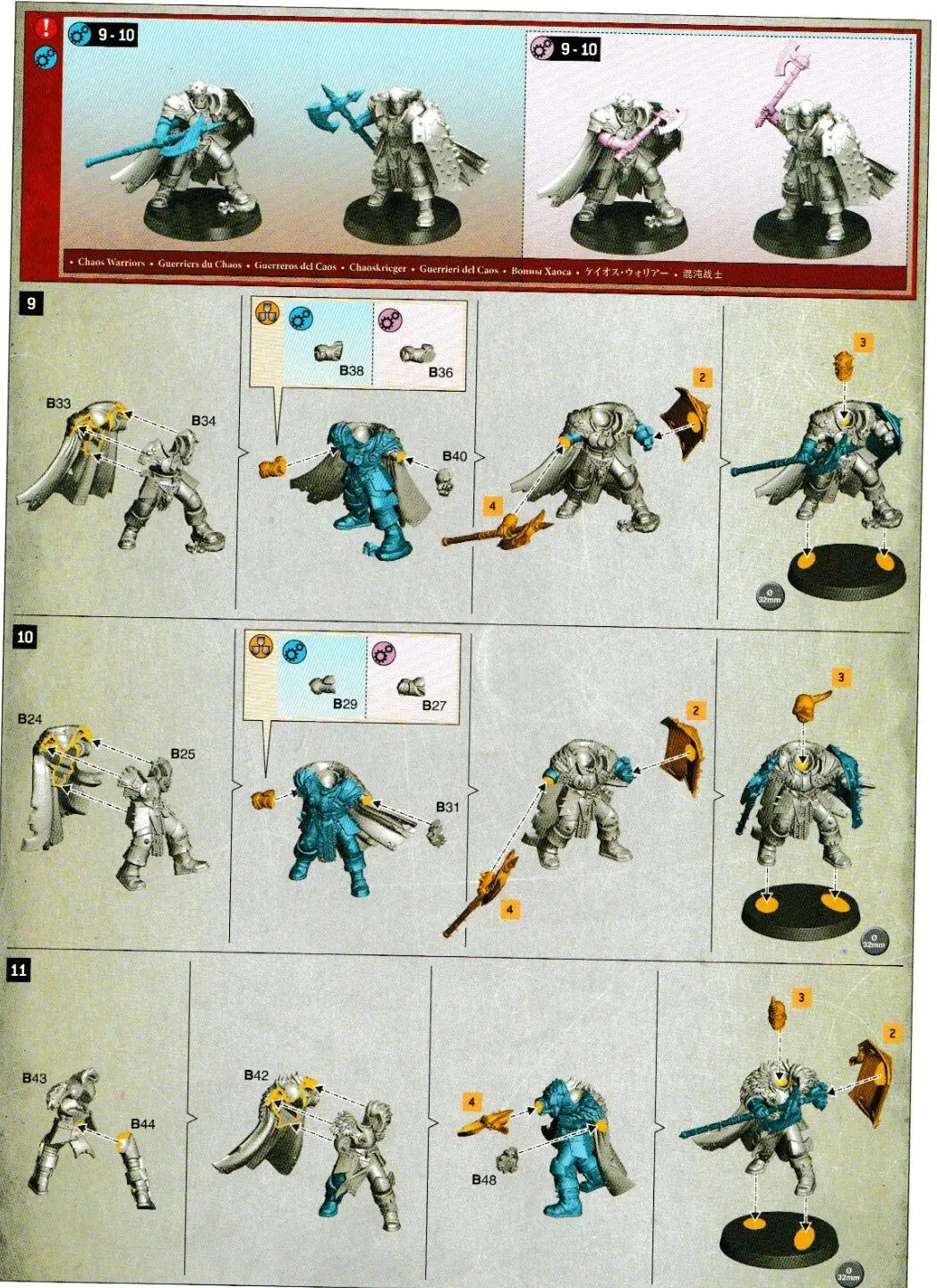 Warhammer - Slaves to Darkness - 10 Chaos Warriors Unit - NEW with bases