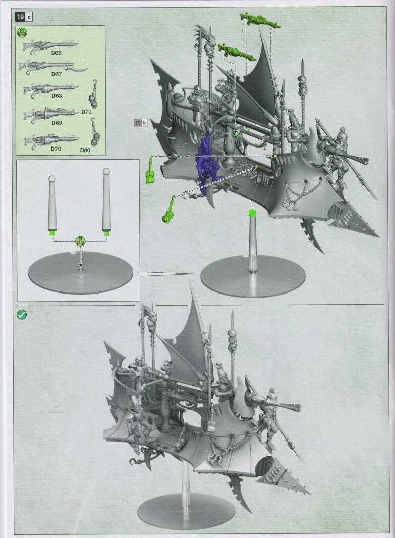 Drukhari Raider - Warhammer 40K ( Dark Eldar ) flying vehicle, NEW