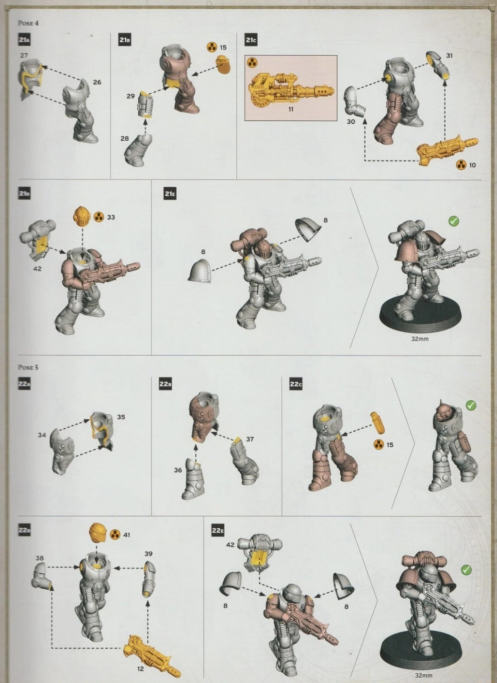 Warhammer 30K Horus Heresy, Saturnine - MK 2 Veteran Squad With Disintegrators