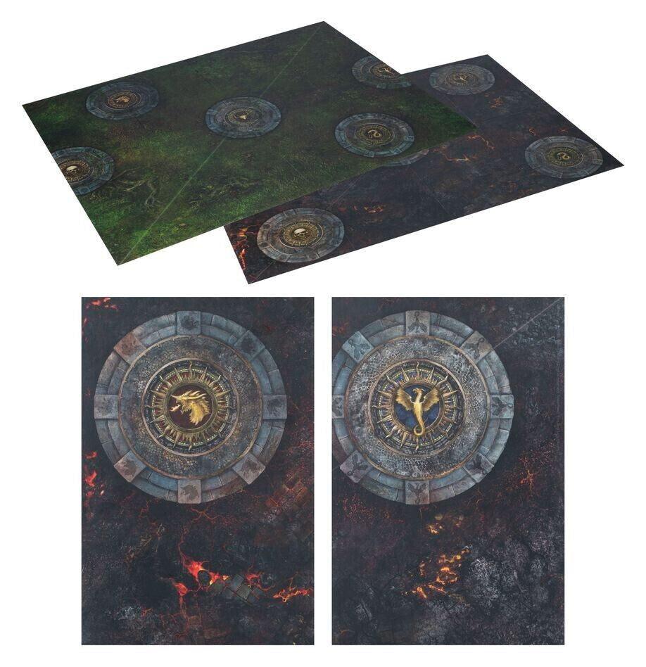 Warhammer AoS Skaventide- Spearhead Fire & Jade Gameboard DOUBLE SIDED,NEW