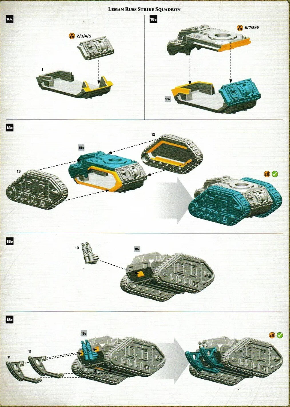 Warhammer - Legions Imperialis 4 Leman Russ Tanks ( SINGLE Sprue ), NEW