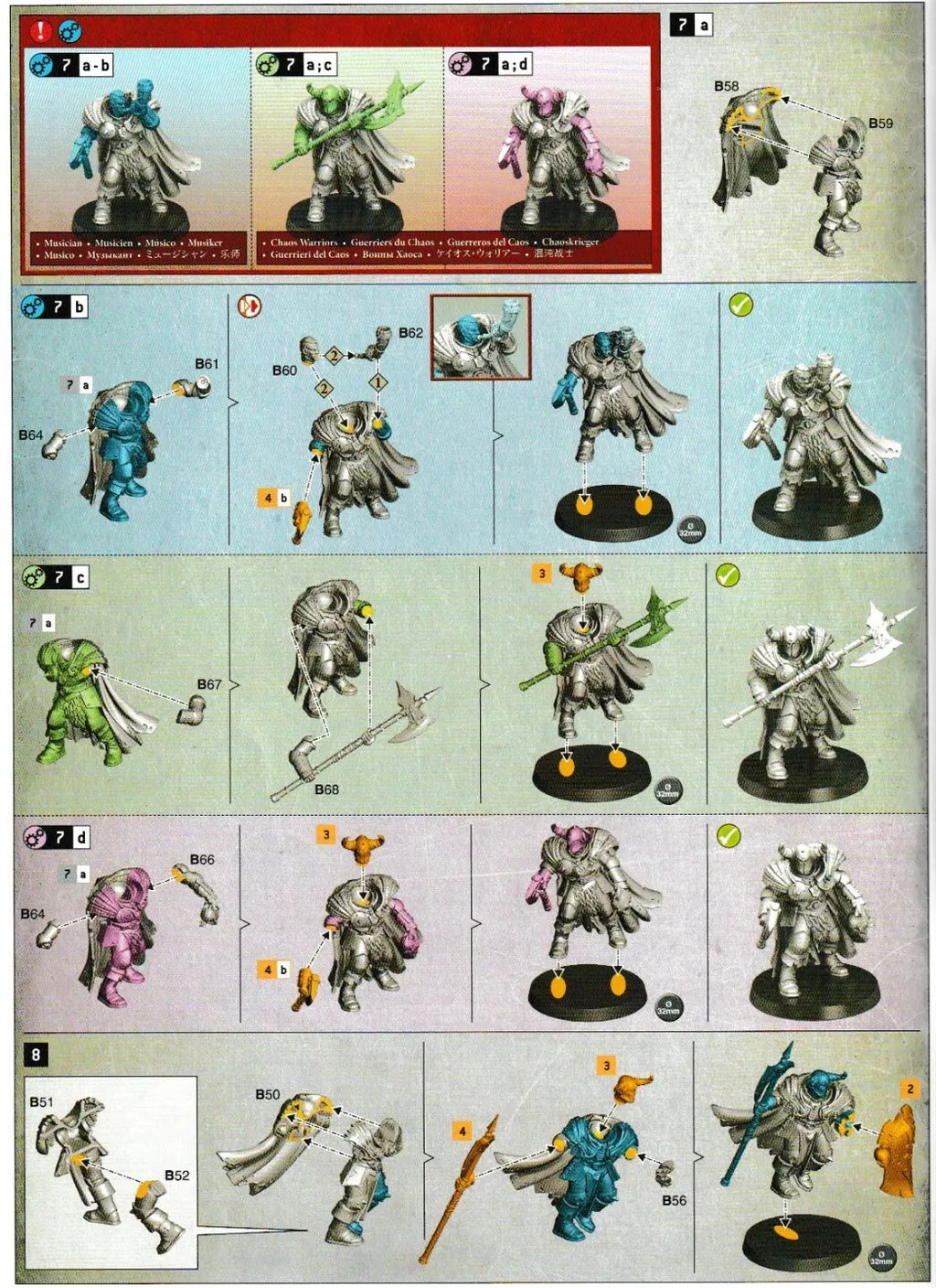 Warhammer - Slaves to Darkness - 10 Chaos Warriors Unit - NEW with bases