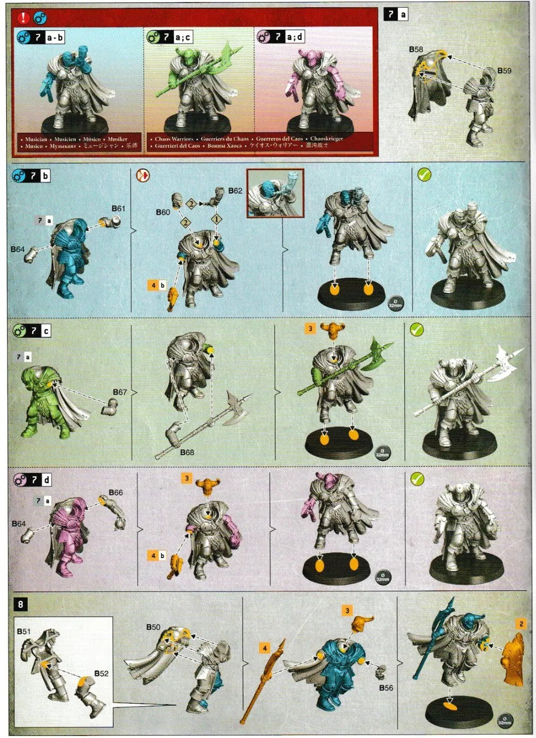Warhammer - Slaves to Darkness - 10 Chaos Warriors Unit - NEW with bases