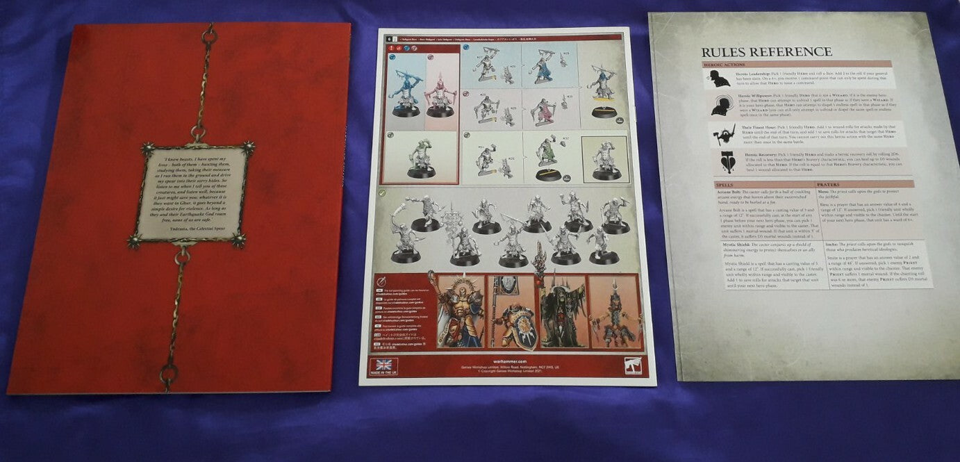 Warhammer Age Of Sigmar Booklet and Data from Harbringer Edition, NEW