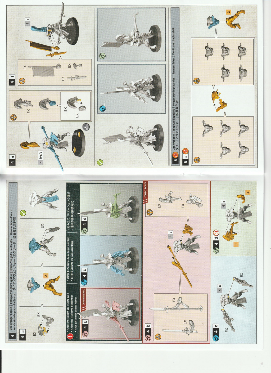 Warhammer 40K - Aeldari Dire Avengers Unit (5), NEW On Sprue